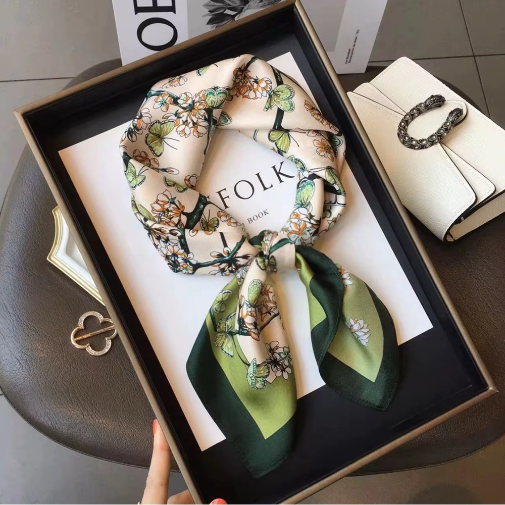 Vibrant Fall Scarf with butterfly print
